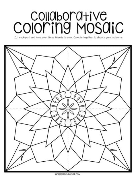 mosaic flower coloring pages homemade heather