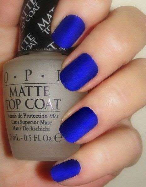 opi royal blue matte manicure ~ opi st marks the spot
