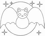 Bat Coloring Halloween Pages Printable Bats Color Cute Kids Baby Print Animals Animal Preschool Witch Cartoon Happy Sheets Sheet Simple sketch template