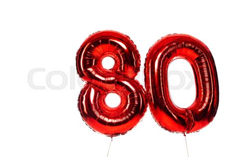 number  red balloons isolated  stock image colourbox