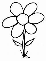 Flower Outline Simple Coloring Clipart Library Pages sketch template