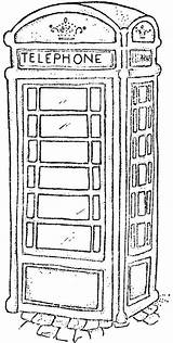 London Telephone Booth Phone Drawing Pages Colouring Stamps Box Coloring Angleterre Digital Vintage Digi Visit Magnolia Easy Drawings Big Phones sketch template