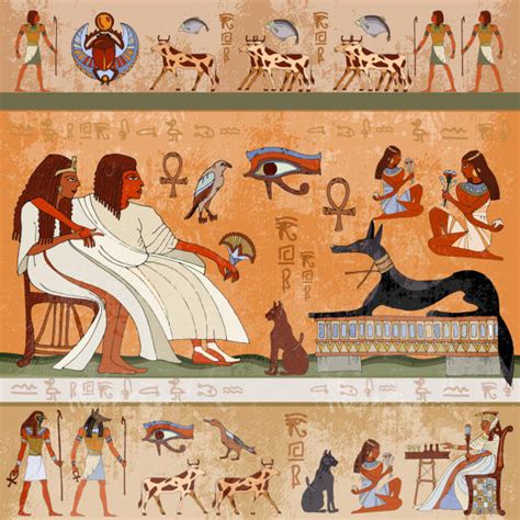 Ancient Egyptian Art Illustrations Royalty Free Vector