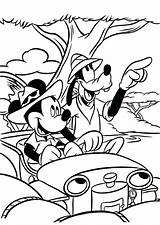 Coloring Mickey Safari Pages Mouse Goofy Thanksgiving African Drawing Color Bulk Getdrawings Getcolorings sketch template