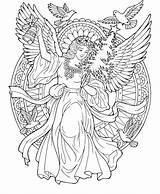 Coloring Angel Pages Christmas Adults Adult Drawing Realistic Color Print Drawings Printable Colouring Sheets Kids Angels Colorit 8th Book Mandala sketch template