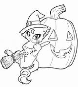Witch Coloring Kitty Deviantart sketch template