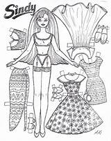 Paper Doll Coloring Barbie Pages Dolls Printable Miki Sindy sketch template