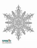 Mandala Coloring Snowflake Winter Adult Christmas Mandalas Pages Printable Kids sketch template