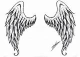 Wings Angel Drawing Simple Wing Easy Draw Drawn Cliparts Tatoo Drawings Clip Line Sketch Alas Outline Angels Tattoo Realistic Designs sketch template