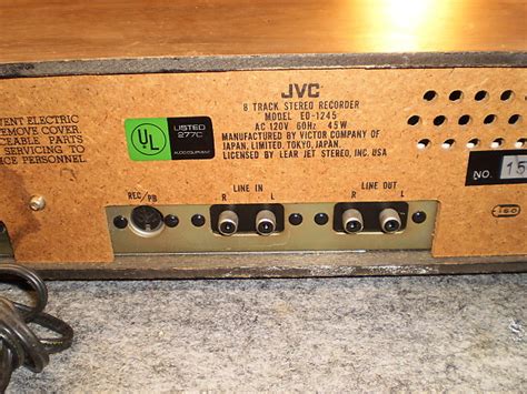 J V C Stereo 8 Track Recorder 1970s Silver Woodgrain