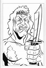 Rambo Caricature sketch template