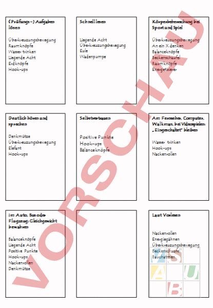 arbeitsblatt braingym welche uebung fuer