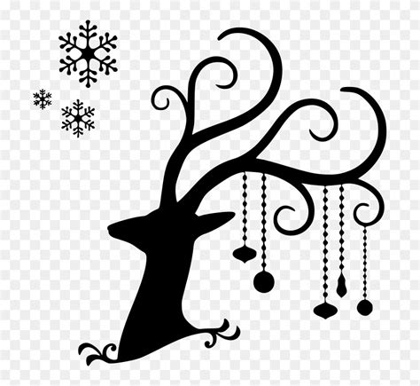 reindeer silhouette christmas reindeer head silhouette hd png