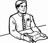 Secretary Clipart Clip Cliparts Library Teacher Coloring Male sketch template