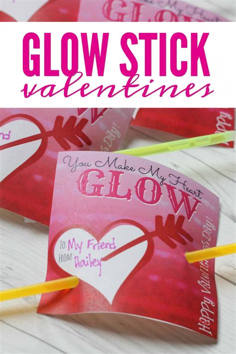 glow stick valentines printable  kids