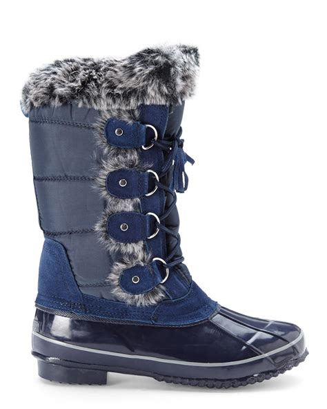 khombu navy beverly snow boots  blue lyst