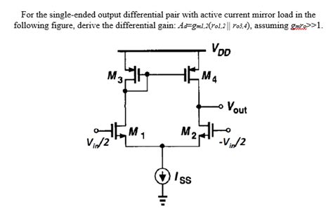 solved   single ended output differential pair  cheggcom