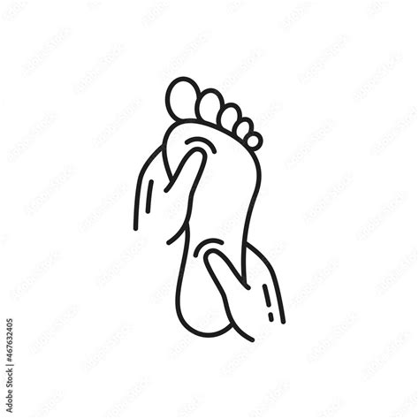 grafika wektorowa stock reflexology foot massage isolated outline icon
