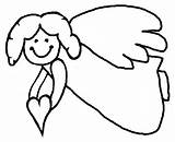 Angel Outline Drawings Angels Christmas Coloring Pages Visit Heart Flying sketch template
