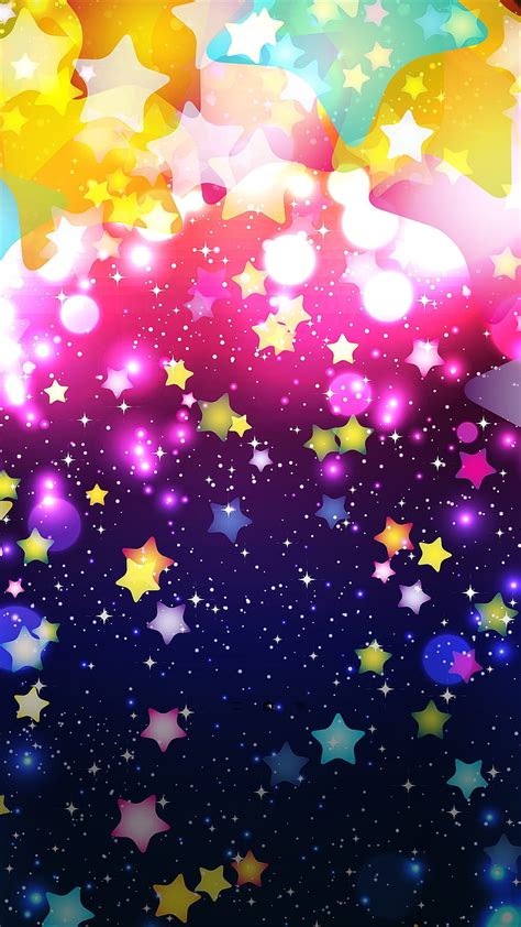 galaxy stars colourful glitter pretty rainbow star hd phone