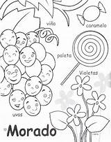 Espanhol Colores Cores Atividades Violeta Dibujos Crianças Colorea Vocabulario Actividades Atividade Pres Educação Fichasdeprimaria sketch template