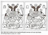 Verschillen Zoek Bijbel Parable Gelijkenis Mensen Kleurplaten Banquet Feast Parables Christelijke Rijke Arme Supper Nodigt Gehandicapte Feest Inven Diferencias Whale sketch template