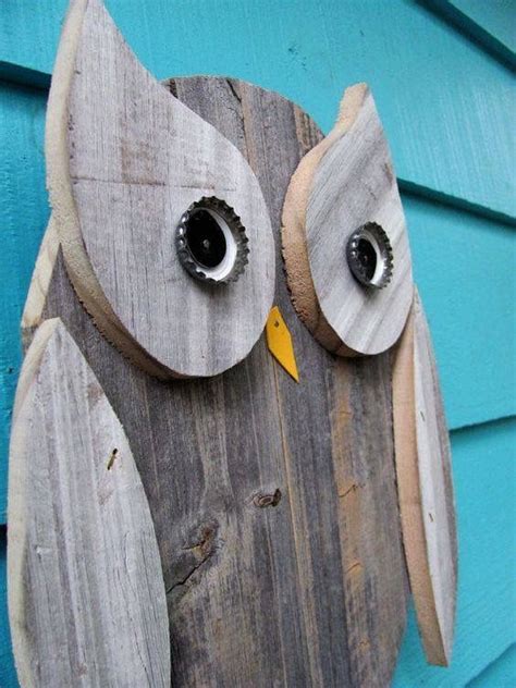pin  pam ackels  owls owl wall hanging wood owls recycled wood