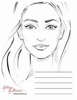 Makeup Face Template Blank Charts Make Artist Chart Coloring Cliparts Sketch Croqui Hair Mac Female Sketchite Delia Kr Maquiagem Templates sketch template