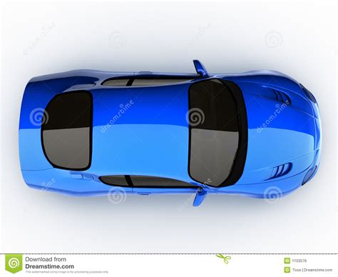 Top View Of A Blue Sports Car Stock Illustration Image