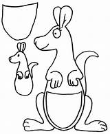 Kangaroo Coloring Pages Color Baby Printable Craft Template Kids Preschool Animals Print Drawing Sheet Clipart Crafts Australia Cliparts Joey Colouring sketch template