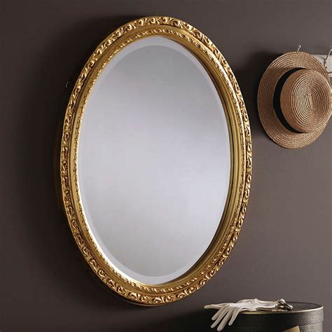 decorative gold ornate oval wall mirror wall mirrors
