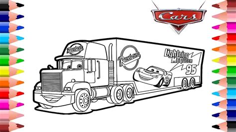disney pixar cars mack truck coloring pages coloring pages  kids