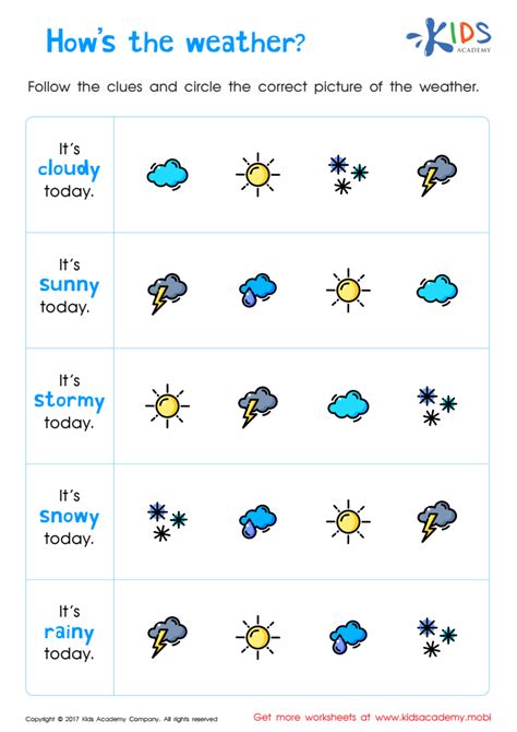 printable weather worksheets  kindergarten worksheets
