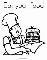 Coloring Food Cook Eat Sandwich Print Cooking Ll Twistynoodle sketch template
