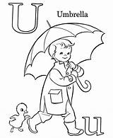 Coloring Letter Pages Umbrella Print sketch template