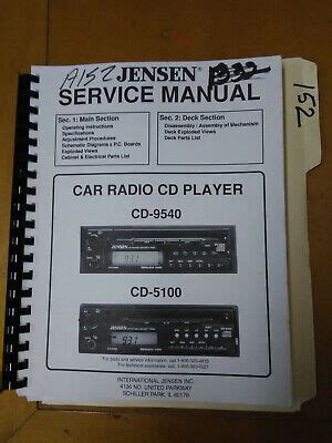 jensen cd   service manual original repair book stereo car