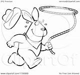 Rabbit Clipart Lasso Rodeo Running Cartoon Thoman Cory Outlined Coloring Vector 2021 sketch template
