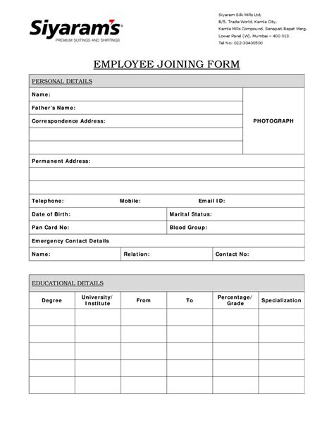 boost efficiency   editable form  employee joining form