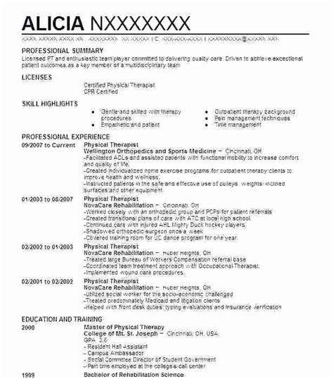 Image Result For Occupational Therapy Resume Resume Examples
