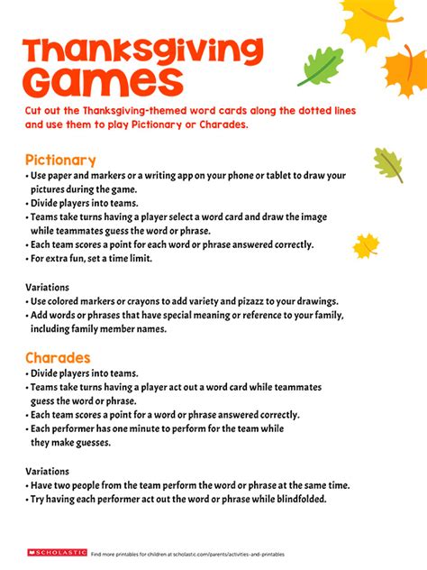 thanksgiving themed games    family
