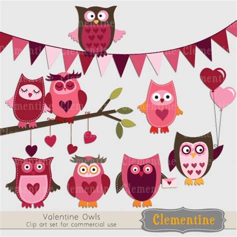 valentine clip art images owl clip art commercial  clip etsy owl