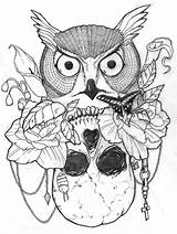 Skull Sugar Coloring Owl Pages Tattoo Drawing Drawings Easy Owls Dia Muertos Los Girls Sketch Marijuana Print Deviantart Pano Seç sketch template