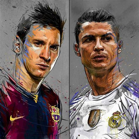 Lionel Messi Fc Barcelona And Cristiano Ronaldo Real Madrid Fc