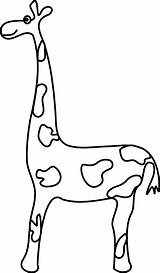 Giraffe Coloring Clip Zoo Book Pixabay Africa Animal Drawing Safari Vector Large Clipart sketch template