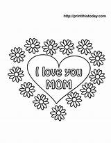 Coloring Pages Mom Print Mothers Printable Color Mother Happy Birthday Colouring Drawing Cards Clipart Kids Valentine Much Dad Preschool Vector sketch template
