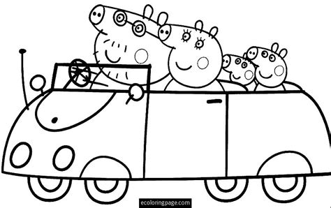 peppa pig coloring pages car  peppa pig coloring pages