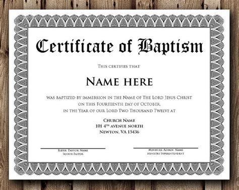 inspiring certificate  baptism template   gray geometric