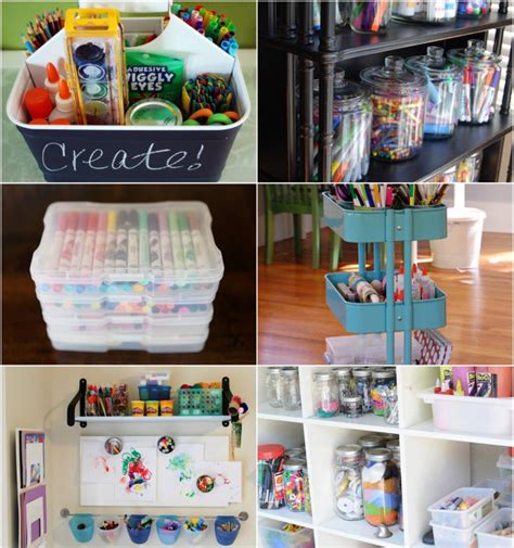 ways  organize art supplies modern parents messy kids