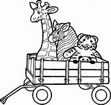 Coloring Wagon Pages Hay Printable Animal Template Riding sketch template