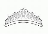 Crown Coloring Tiara Princess Pages Drawing Easy Kids Printable Template Simple Girls Color Beautiful Clip Royal Prince Princes Tiaras Great sketch template